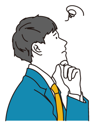 悩んでいるビジネスマン